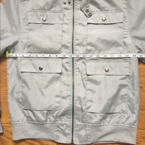 Mens Structure Light Grey Gray Nylon Jacket Small - Picture 2 of 8